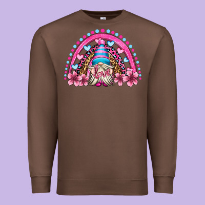 Valentine's Day Rainbow Gnome Olivia Premium Sweatshirt Designed By Oliviacreatesart
