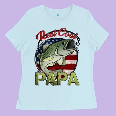 Reel Cool Papa Fishing Ladies Tee Designed By Jasminsmagicworld