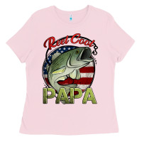Bubblegum Pink reel cool papa fishing Ladies Tee - Jasminsmagicworld