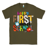 Army Green happy first day of school Classic Tee - NancyCooperArtShop