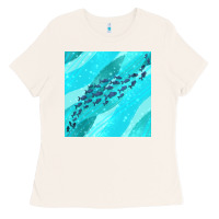 Bone fish and sea seamless pattern Ladies Tee - BundleAndBundleShop