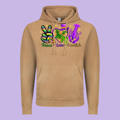 Peace Love Crawfish Vintage Hoodie Designed By Nancycooperartshop