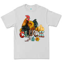 Dove Grey cluck it coop animals hen and chick aztec serape leopard Premium Tee - Artiststas