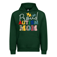 Forest Green Proud Autism Mom Leopard Pattern Design Autism Awa Urban Hoodie - CowhideDigitalArt