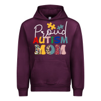 Mauve Wine Proud Autism Mom Leopard Pattern Design Autism Awa Urban Hoodie - CowhideDigitalArt