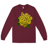 Burgundy Oregon Grape Flower Illustrations Long Sleeve Tee - LillyAllenDesigns