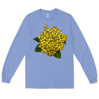 Colony Blue Oregon Grape Flower Illustrations Long Sleeve Tee - LillyAllenDesigns