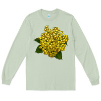 Matcha Oregon Grape Flower Illustrations Long Sleeve Tee - LillyAllenDesigns