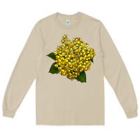 Mushroom Oregon Grape Flower Illustrations Long Sleeve Tee - LillyAllenDesigns