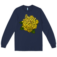 Navy Oregon Grape Flower Illustrations Long Sleeve Tee - LillyAllenDesigns
