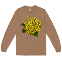 Toasted Coconut Oregon Grape Flower Illustrations Long Sleeve Tee - LillyAllenDesigns