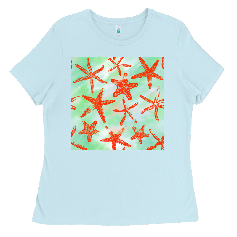 Starfish Seamless Pattern Ladies Tee by BundleAndBundleShop | Teevron