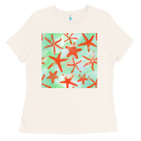 Bone starfish seamless pattern Ladies Tee - BundleAndBundleShop