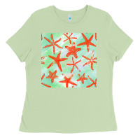 Matcha starfish seamless pattern Ladies Tee - BundleAndBundleShop
