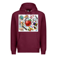 Burgundy school elements tumbler Premium Hoodie - CowGirlArtShop