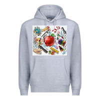 Heather Grey school elements tumbler Premium Hoodie - CowGirlArtShop