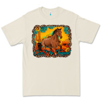 Bone can't be tamed horse with sunflowers turquoise gemstone western sunset Premium Tee - Artiststas
