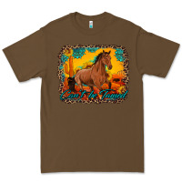Cacao can't be tamed horse with sunflowers turquoise gemstone western sunset Premium Tee - Artiststas