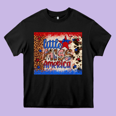 Little Miss America Heavy Core Tee Designed By Artiststas