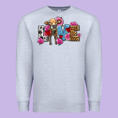 Love With Cow Olivia Premium Sweatshirt Designed By Oliviacreatesart