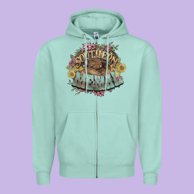 Southern Memal Western Flowers Zipper Hoodie Designed By Howdyjamesfarm