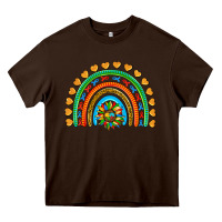 Chocolate Brown autism heart ribbon rainbow Heavy Core Tee - AdoDesignShop