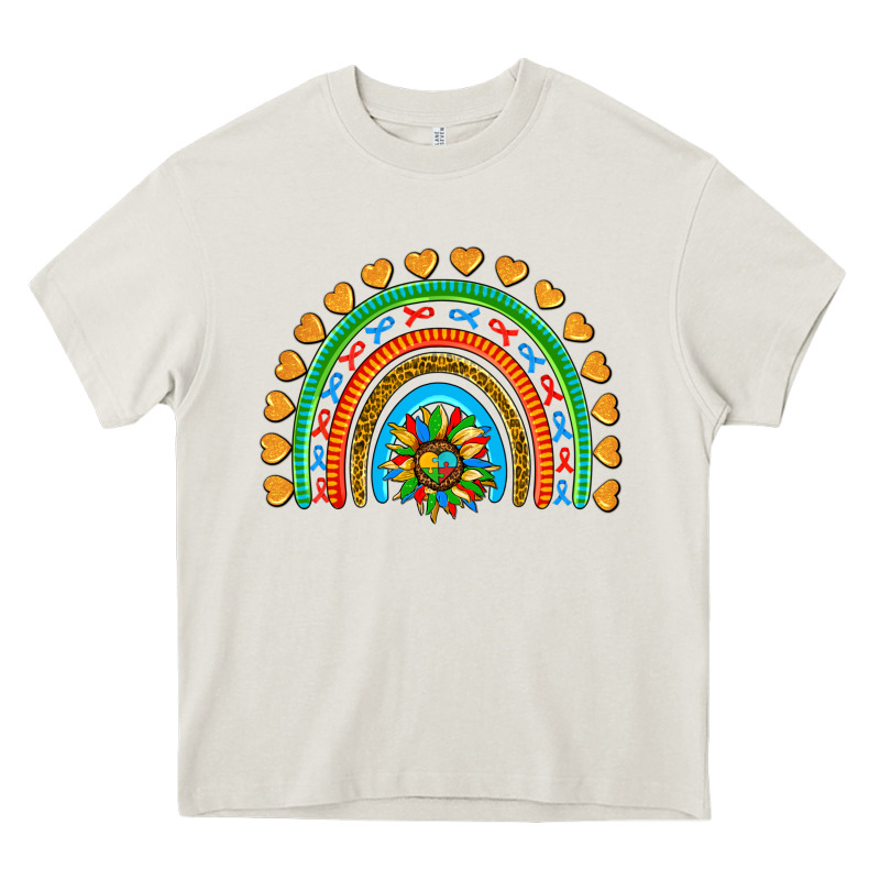 Autism Heart Ribbon Rainbow Heavy Core Tee by AdoDesignShop | Teevron