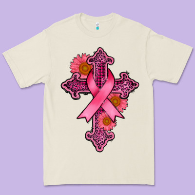 Breast Cancer Cross Premium Tee Designed By Adodesignshop