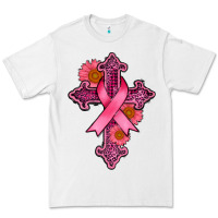 White breast cancer cross Premium Tee - AdoDesignShop