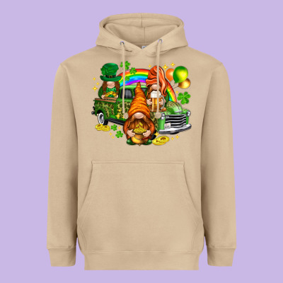 St. Patrick's Day Gnomies With Leopard Tumbler Heavyweight Hoodie Designed By Howdyjamesfarm