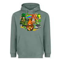 Sage St. Patrick's Day gnomies with leopard tumbler Heavyweight Hoodie - HowdyJamesFarm