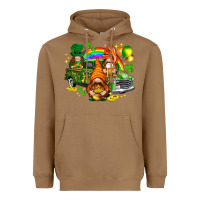 Toasted Coconut St. Patrick's Day gnomies with leopard tumbler Heavyweight Hoodie - HowdyJamesFarm