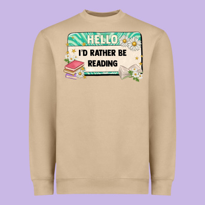 Hello Id Rather Be Reading Heavyweight Sweatshirt Designed By Artiststas