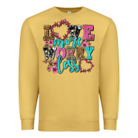 Antique Gold love more worry less olivia Premium Sweatshirt - OliviaCreatesArt