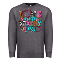 Charcoal Heather love more worry less olivia Premium Sweatshirt - OliviaCreatesArt