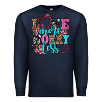 Navy love more worry less olivia Premium Sweatshirt - OliviaCreatesArt