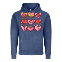 Vintage Denim sketch hearts Vintage Hoodie - MaliasSmallBusiness
