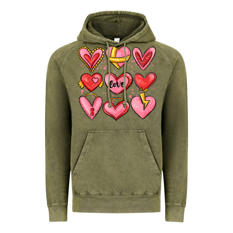 Sketch Hearts Vintage Hoodie by MaliasSmallBusiness | Teevron