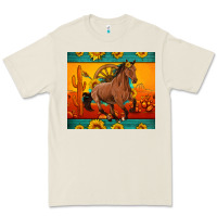 Bone western sunset galloping horse sunflower Premium Tee - Artiststas