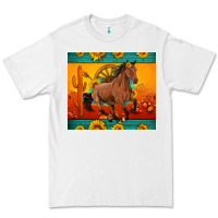 White western sunset galloping horse sunflower Premium Tee - Artiststas