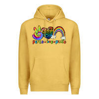 Antique Gold Peace love pride Premium Hoodie - CowGirlArtShop
