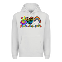 Dove Grey Peace love pride Premium Hoodie - CowGirlArtShop