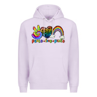 Lilac Peace love pride Premium Hoodie - CowGirlArtShop