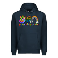 Navy Peace love pride Premium Hoodie - CowGirlArtShop
