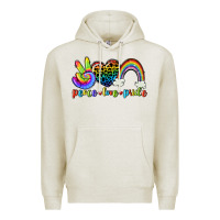 Oatmeal Heather Peace love pride Premium Hoodie - CowGirlArtShop