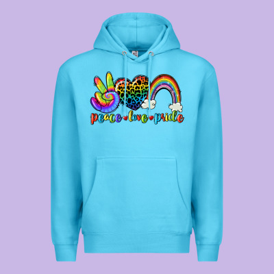 Peace Love Pride Premium Hoodie Designed By Cowgirlartshop