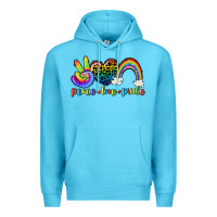 Ocean Blue Peace love pride Premium Hoodie - CowGirlArtShop