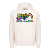 Pale Pink Peace love pride Premium Hoodie - CowGirlArtShop