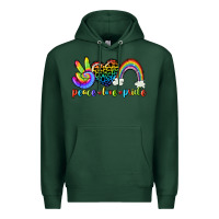Sports Green Peace love pride Premium Hoodie - CowGirlArtShop