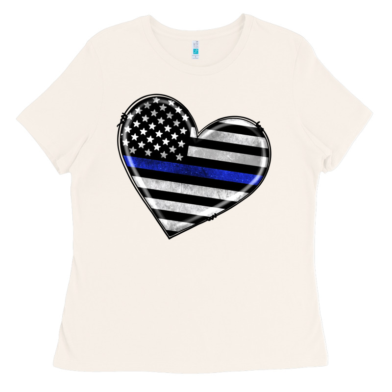 American Thin Blue Line Flag Ladies Tee by Artiststas | Teevron